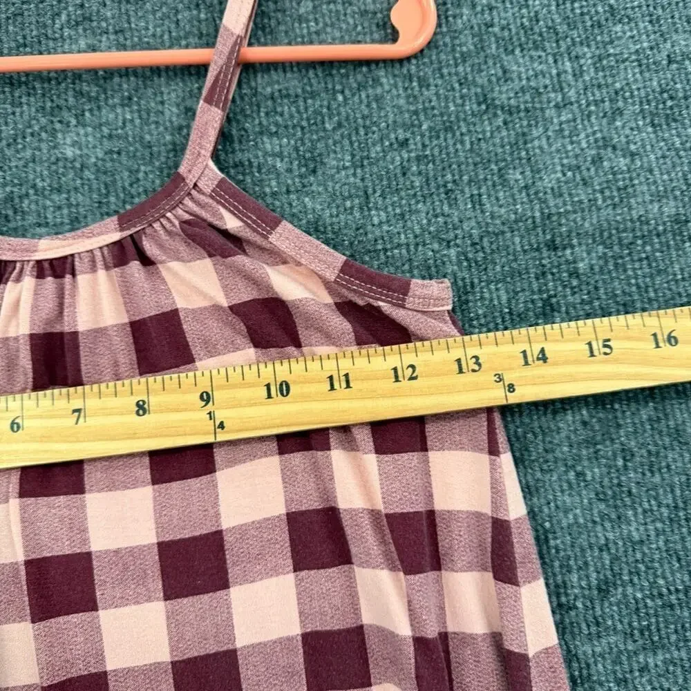 Kate Quinn Dress Girls Sz 6 Pink Buffalo Plaid Sleeveless Bamboo Pockets Swing